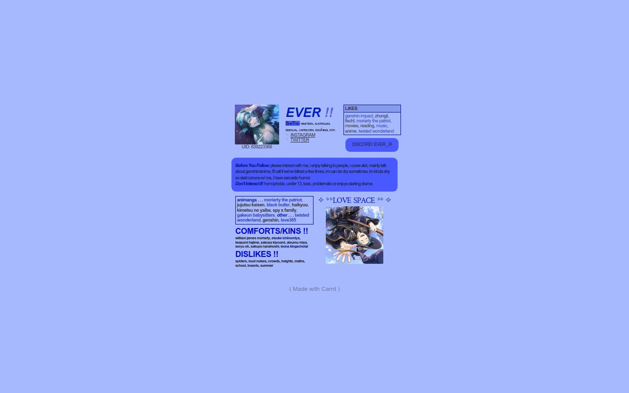 Carrd profile picture for @everr
